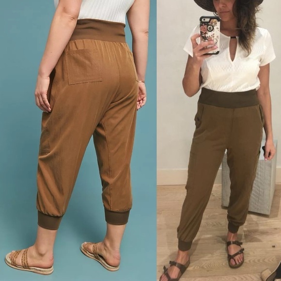 Anthropologie Maeve Pants Small Joggers Cicerone Cupro Utility Pocket - Picture 14 of 15